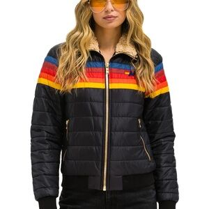 Aviator nation black five stripe jacket